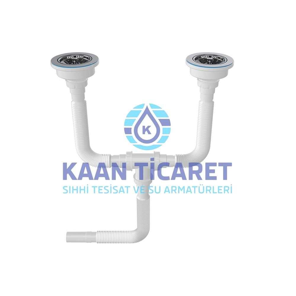 SFK ÇİFT GÖZLÜ ÇÖPMAK KÖRÜKLÜ LAVABO SİFONU