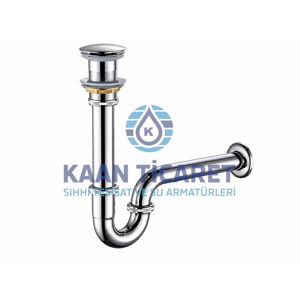 METAL BASMALI LAVABO SİFONU (S)