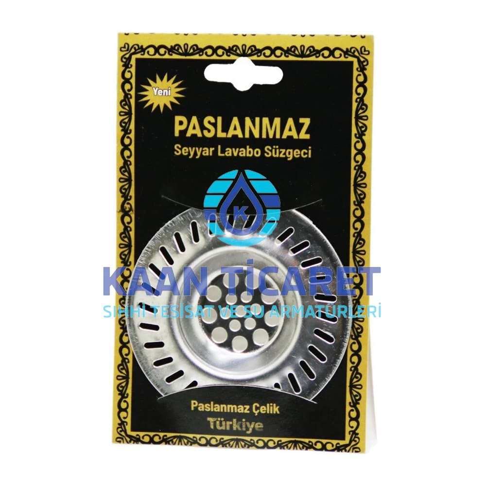 PASLANMAZ SEYYAR LAVABO SÜZGECİ