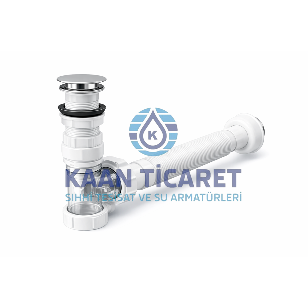 FIGARRO BASMALI ÇEKVALFLİ KÖRÜKLÜ LAVABO SİFONU