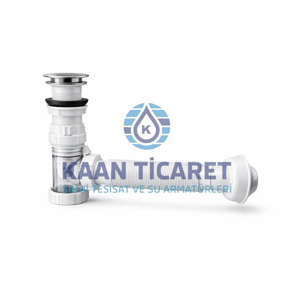 FIGARRO BASMALI ÇEKVALFLİ KÖRÜKLÜ LAVABO SİFONU