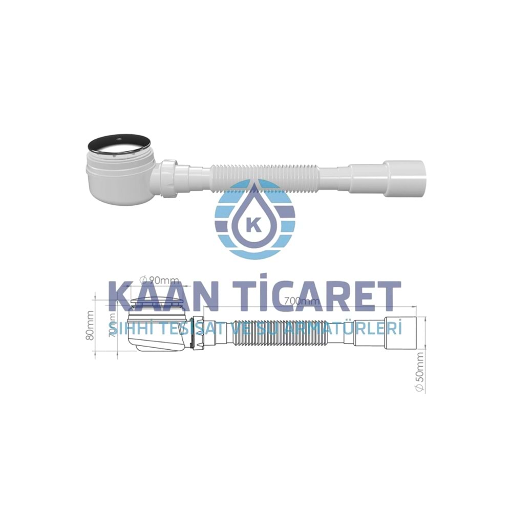 Ø80 MM KROM KAPAKLI KÖRÜKLÜ DUŞ TROBLENİ