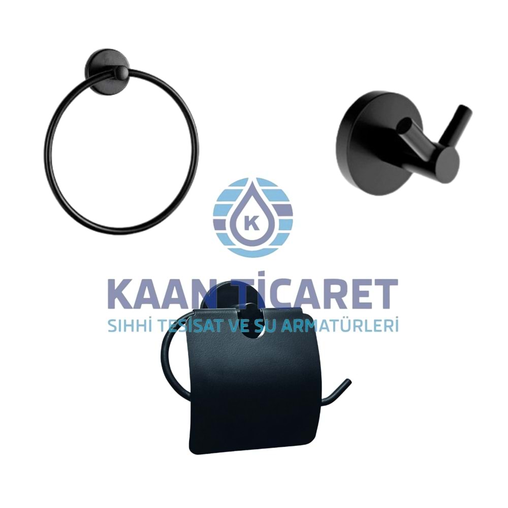 3'LÜ BANYO AKSESUAR SETİ (SİYAH)