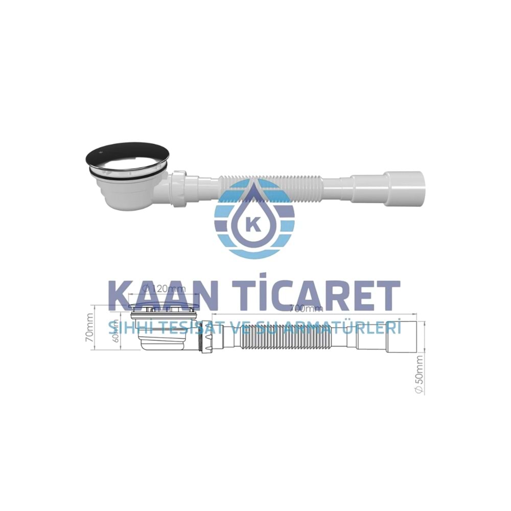 Ø120 MM KROM KAPAKLI KÖRÜKLÜ DUŞ TROBLENİ