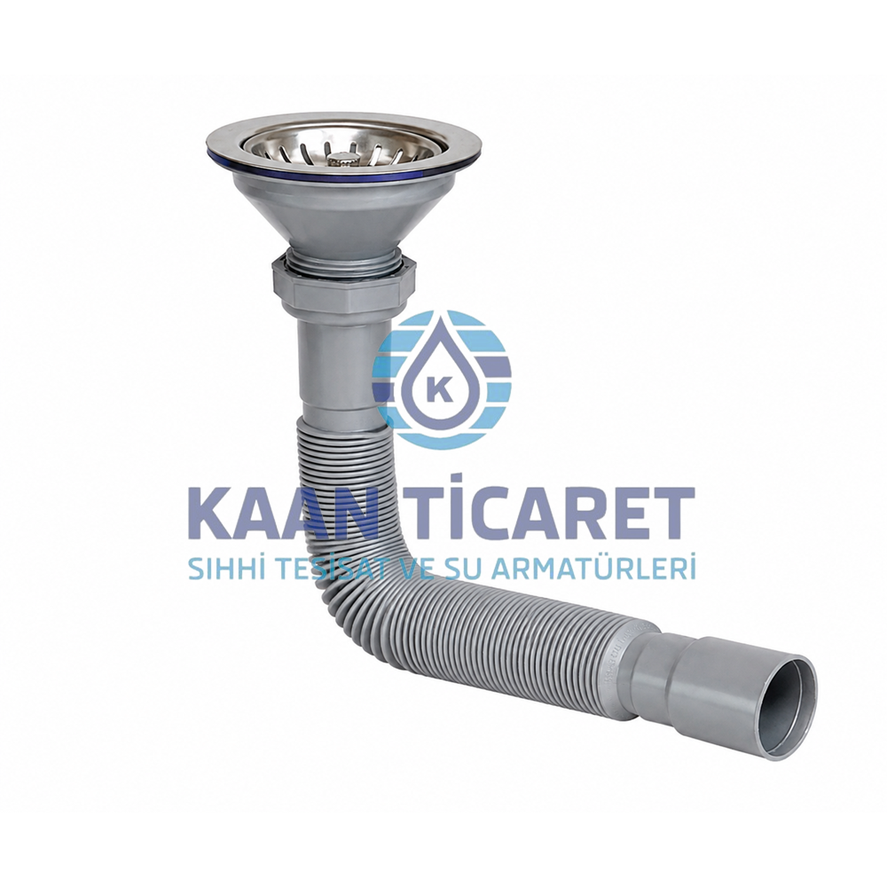 MOTTO GRİ ÇÖPMAK KÖRÜKLÜ LAVABO SİFONU