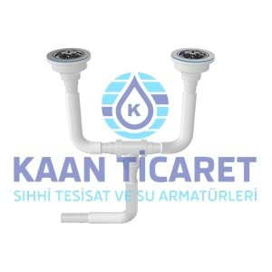 SFK ÇİFT GÖZLÜ ÇÖPMAK KÖRÜKLÜ LAVABO SİFONU