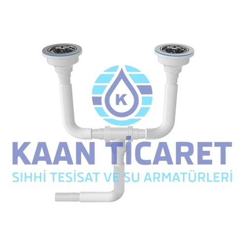 SFK ÇİFT GÖZLÜ ÇÖPMAK KÖRÜKLÜ LAVABO SİFONU