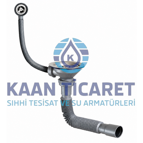MOTTO GRİ ÇÖPMAK TAŞMALI KÖRÜKLÜ LAVABO SİFONU (YUVARLAK)