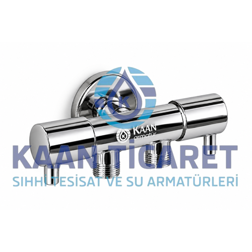 KAAN 3/8 ÇUBUK ÇİFT ÇIKIŞLI TAHARET MUSLUĞU (METAL VOLAN)